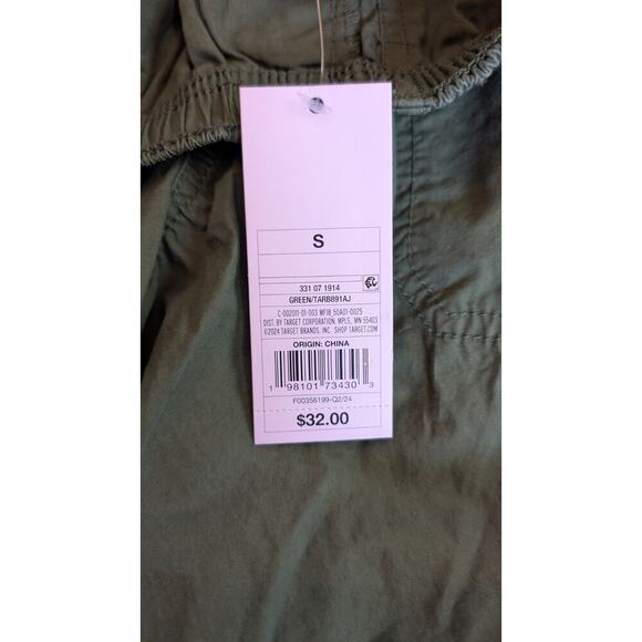 Wild Fable Mid Rise Wide Leg Green Lightweight Cargo Pants S NWT - Picture 5 of 10